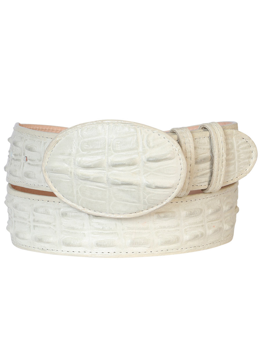 Men's Cowboy Belt - Imitation Tail Alligator - Bone 695
