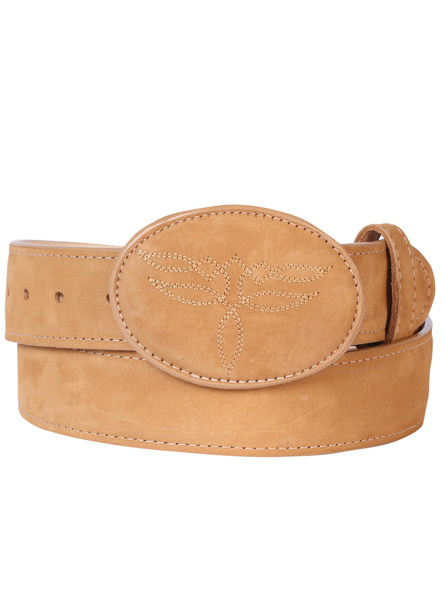El General Women's Western Belt - Nubuck Cowhide Leather - Peach
43183