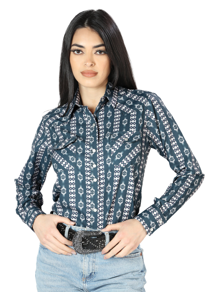 Women's Black Long Sleeve Western Shirt 44202
