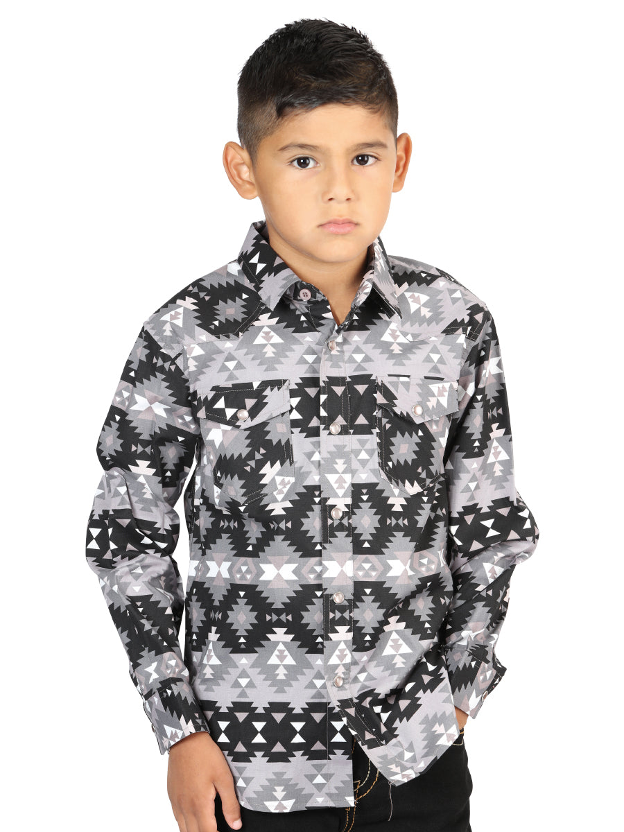 Casual Long-Sleeve Shirt by El General, Black, 44415