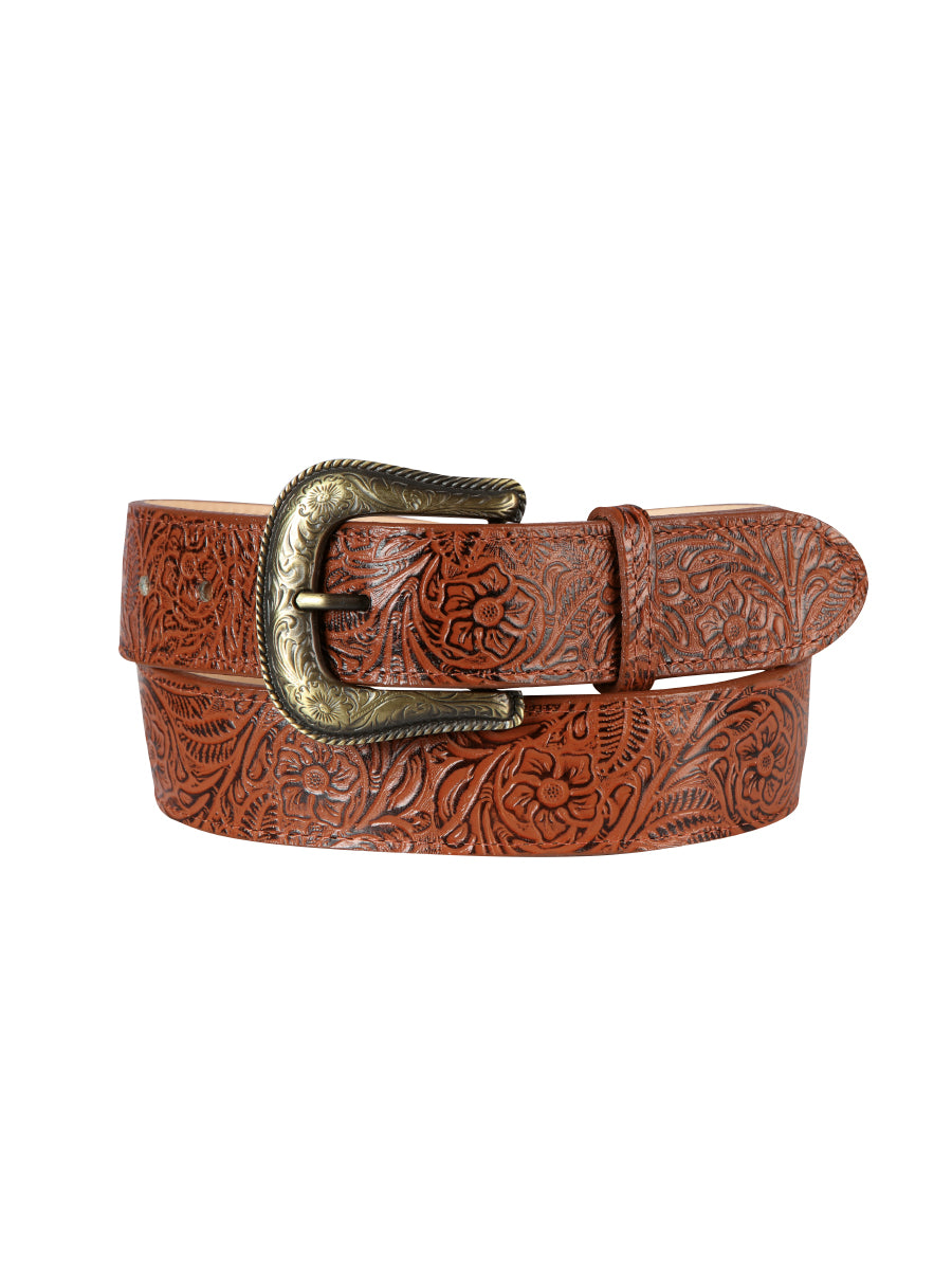 Women's Denim Belt - El General - Chiseled - Cognac 44637