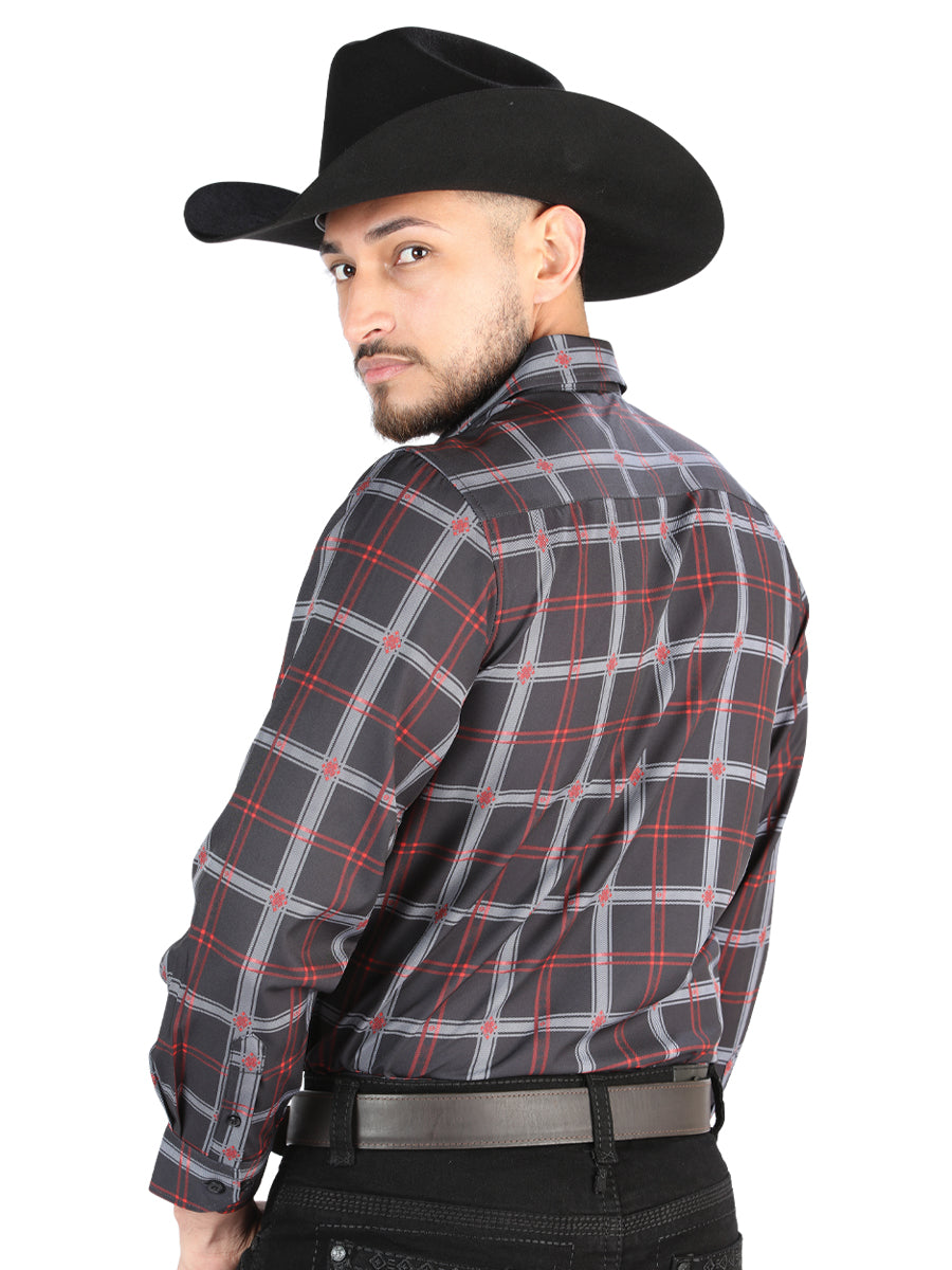 El General - Casual Long Sleeve Shirt - Black/Gray 44709