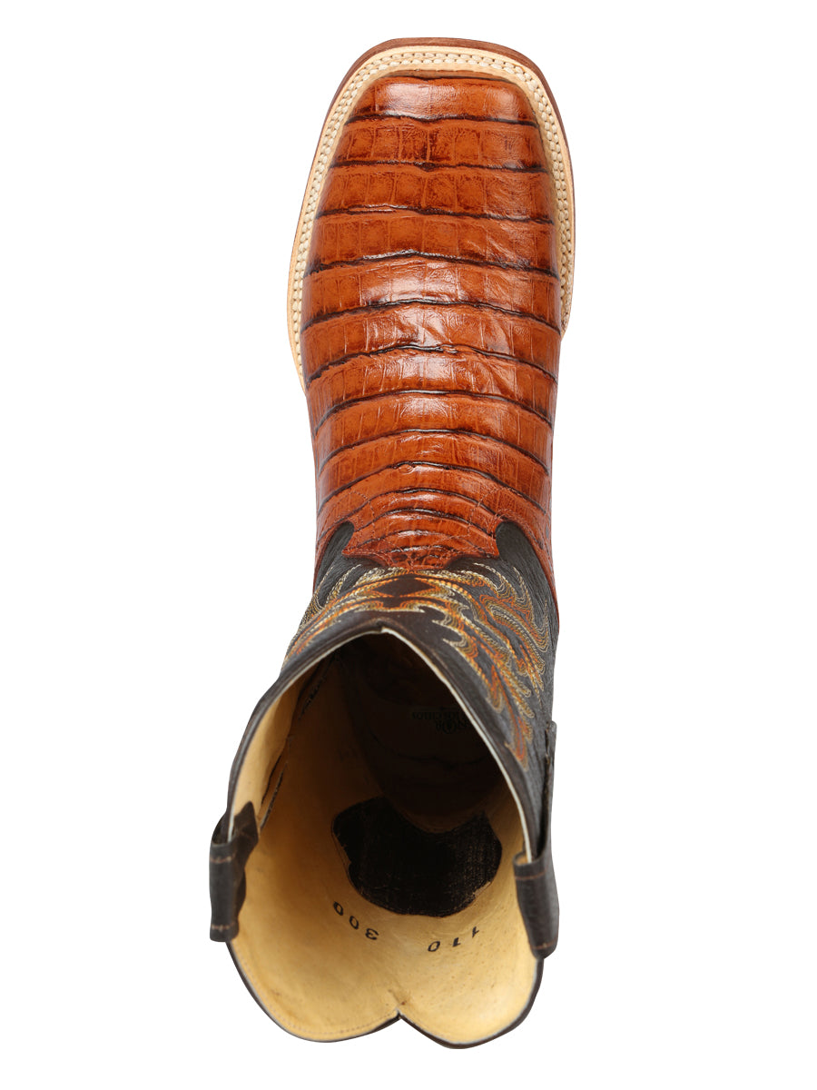 El General Rodeo - Printed Alligator Leather Boots - Cognac 44939