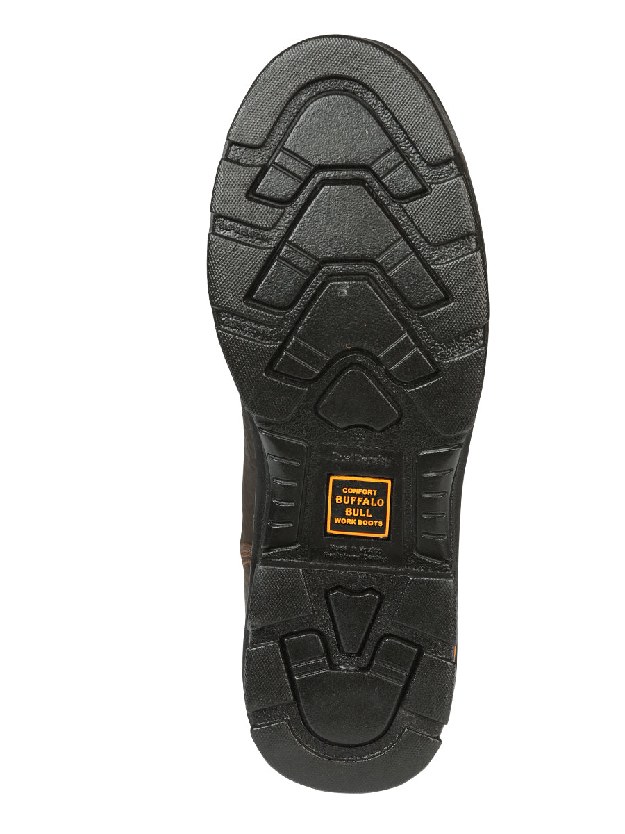 Buffalo & Bull Men's Work Boots with Toe Cap, Bovine Leather - Rino Moka 45260