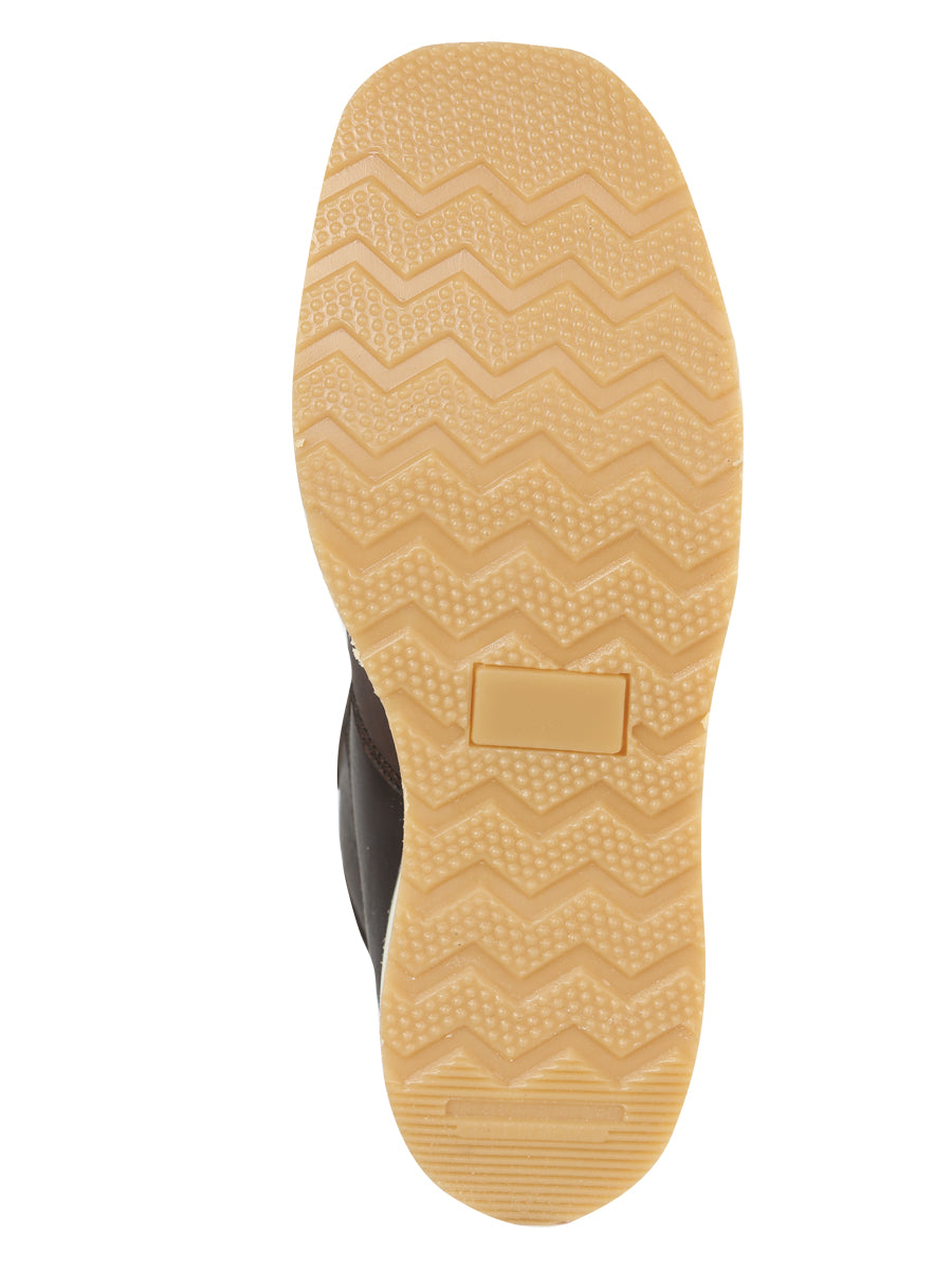 Sefeni Men's Double Zipper Shoe, Crazy Leather - Choco 45395