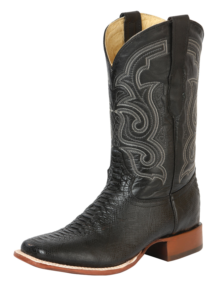 El General Men's Python Imitation Rodeo Boots - Black 45433