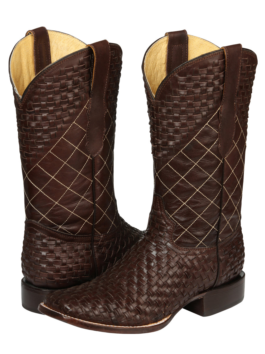 El General Men's Rodeo Boots, Petatillo Leather - Brown 45440