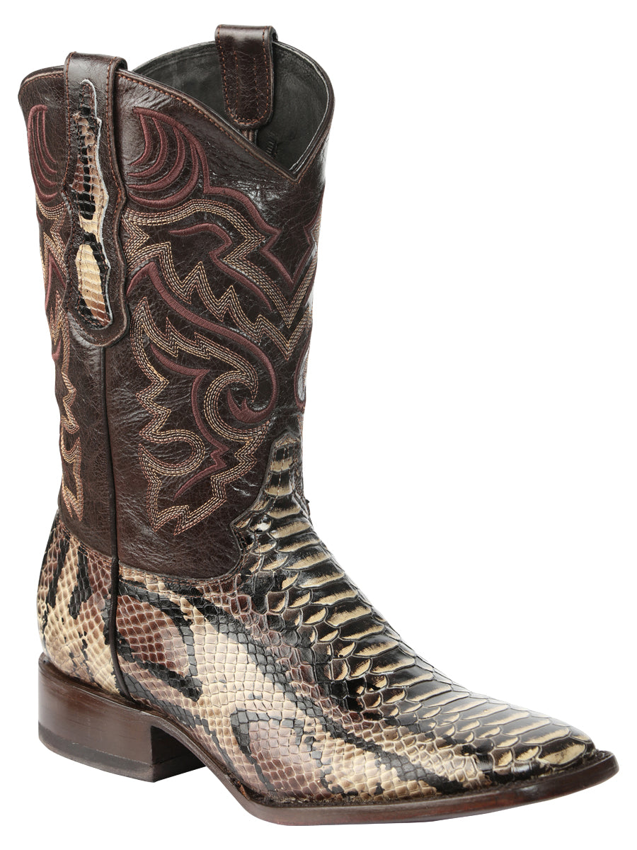 El General Men's Python Imitation Rodeo Boots - Brown 45528