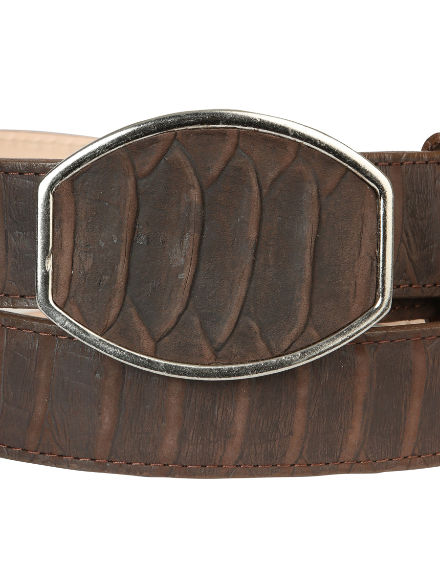 Men's Western Belt El General Imitation Python - Brown 45570