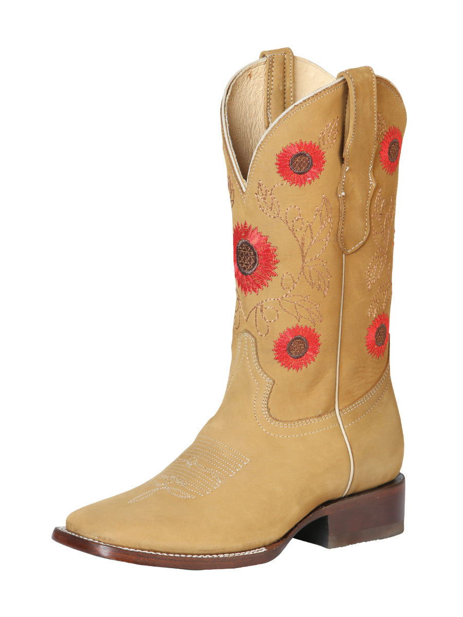 Women's Cowboy Boot El General - Leather Nubuck Honey 51125