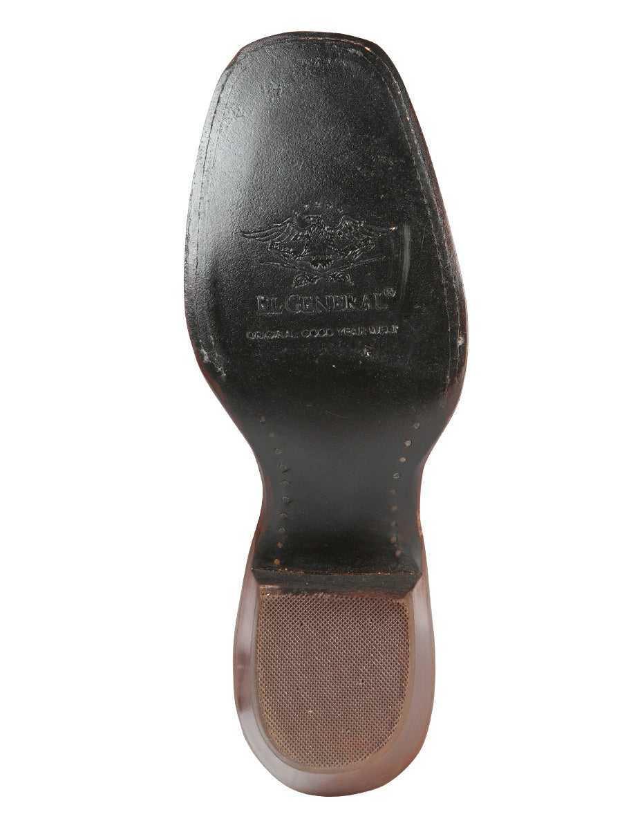 El General Women's Rodeo Boots - Nubuck Leather - Brown 51227