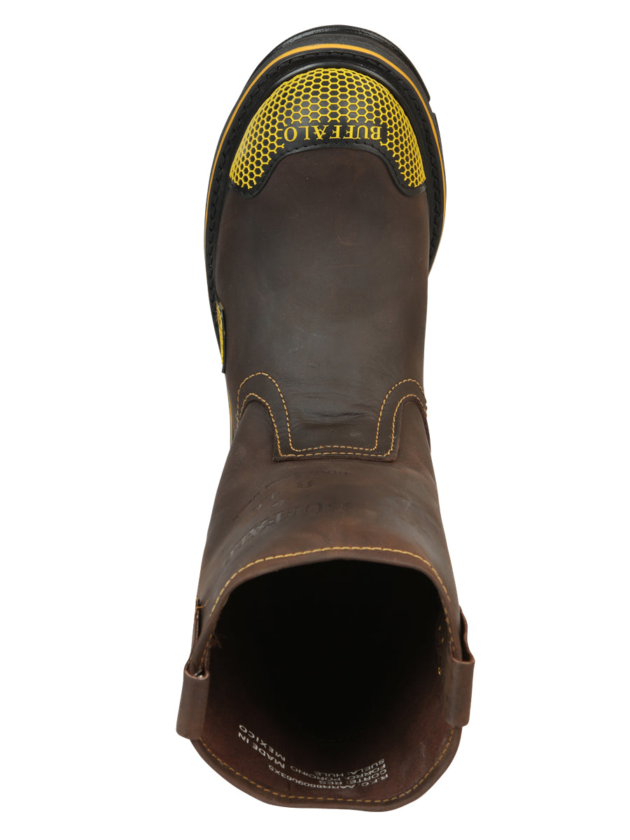 Buffalo & Bull Men's Work Boots - Brown/Yellow 123031