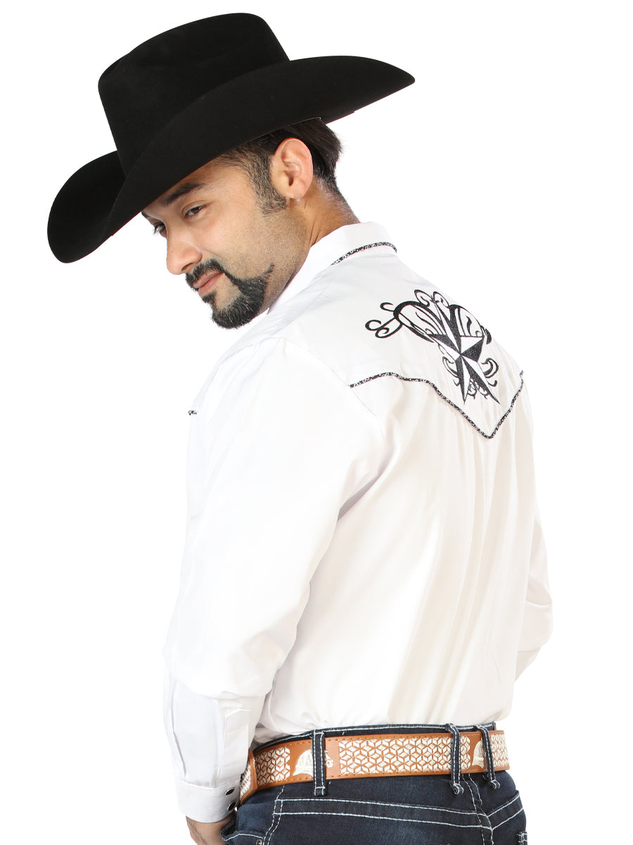 El General Embroidered Western Shirt White/Black 126683