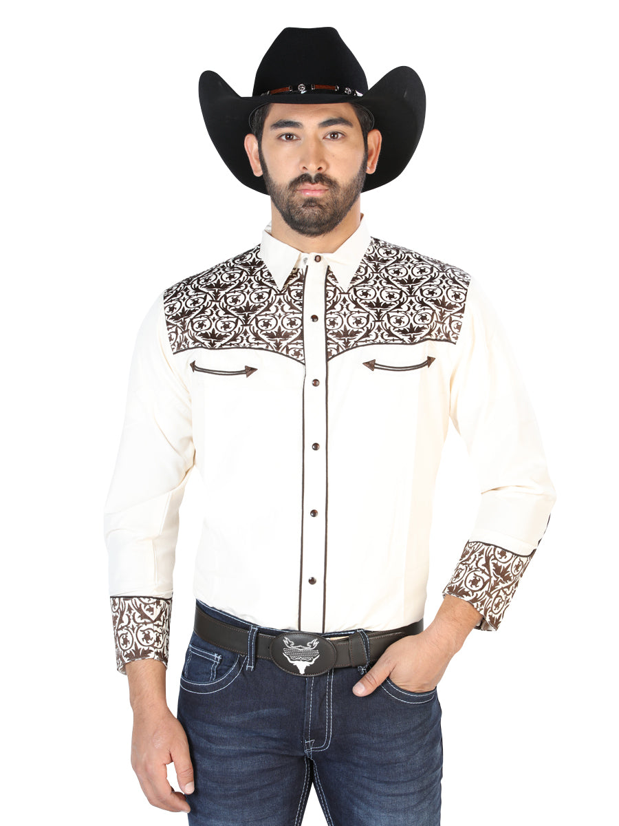 The Lord of the Heavens Embroidery Shirt Beige/Gold 126706
