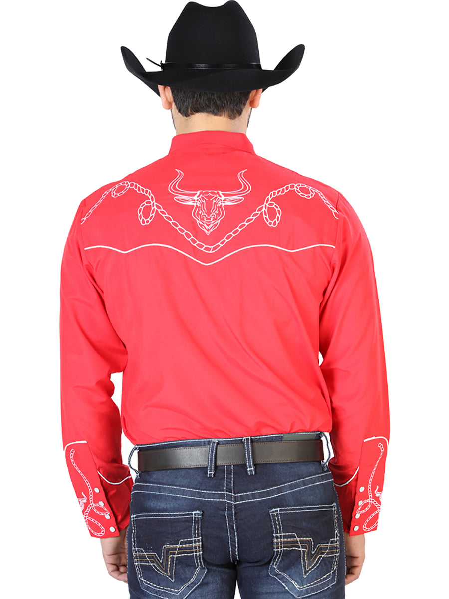El Señor de los Cielos Embroidered Shirt Red/White 126713