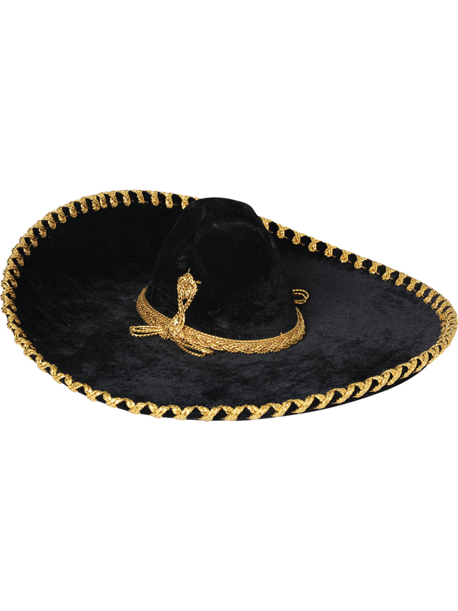 Adult
Mexican Charro Hat, Velvet, Black/Gold, 600601
