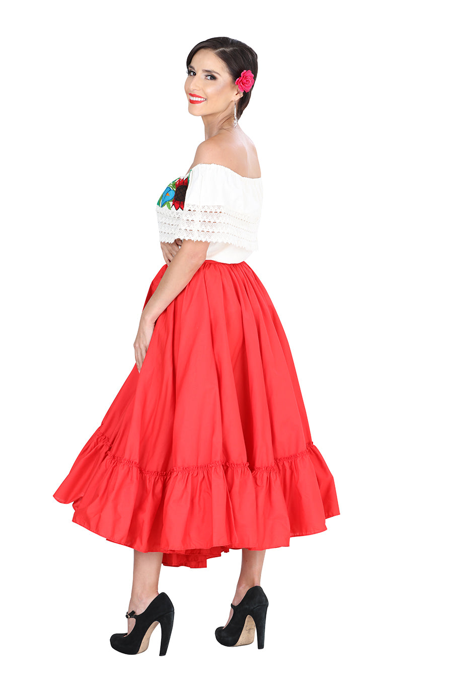 Dancing Skirt Double Layer 100% Cotton Red 601312