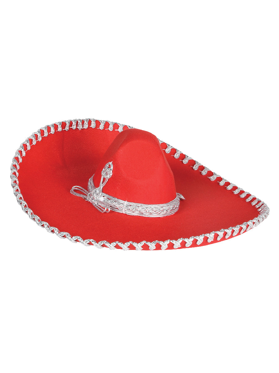 Adult
Mexican Charro Hat, Velvet, Red/Silver, 602319