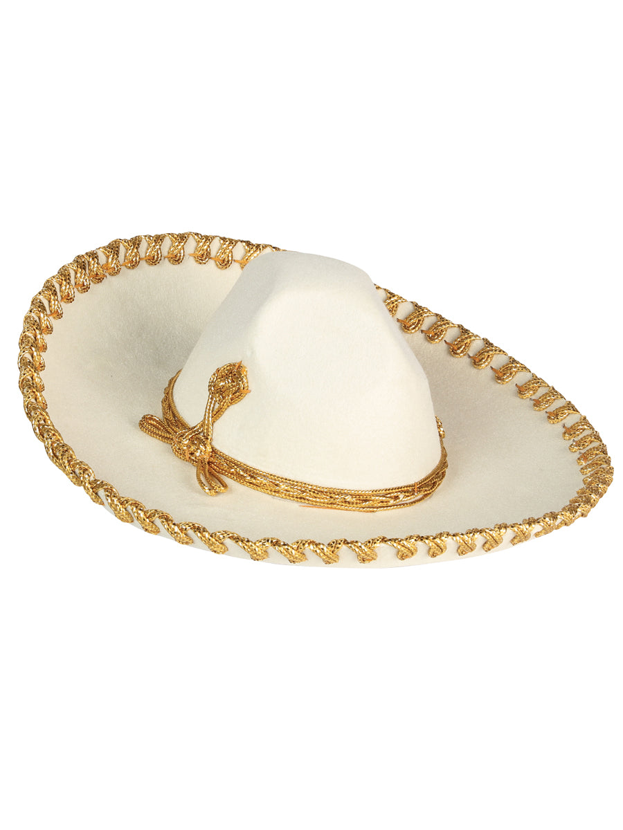 Kids
Mexican Charro Hat, Velvet, Ivory/Gold, 602530