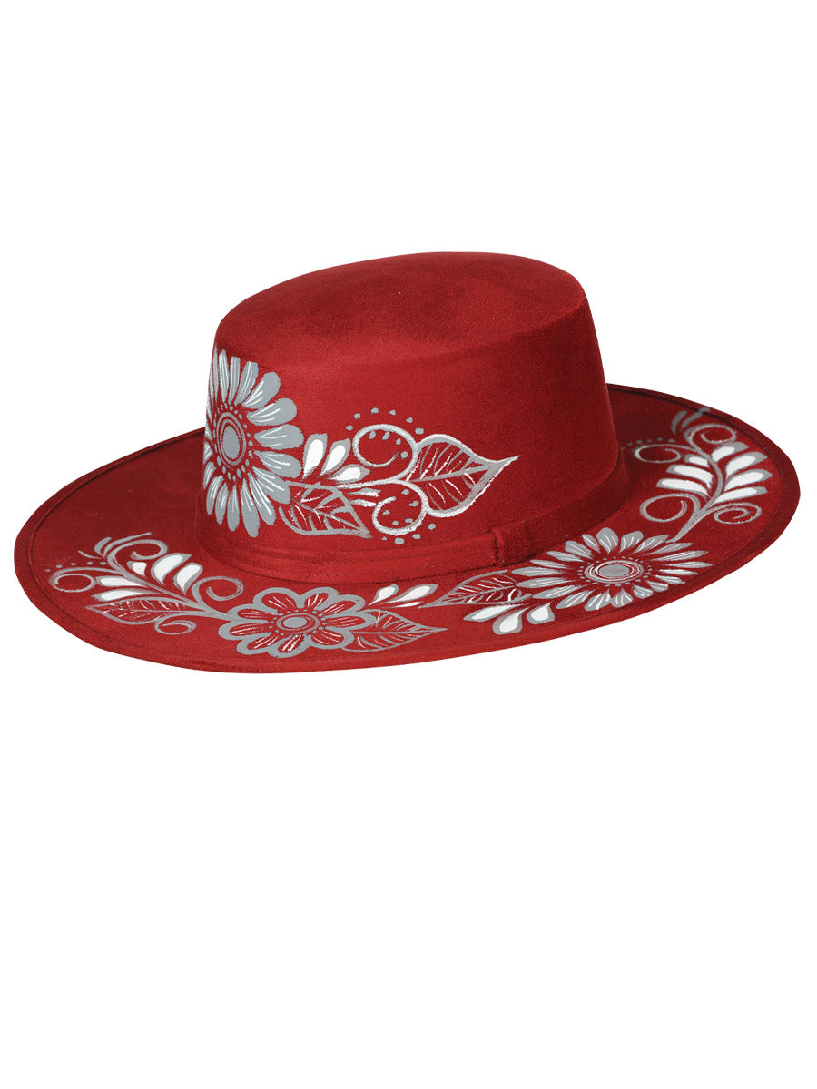Artisanal Mexican Hand-Painted Suede Hat, Black 603727
