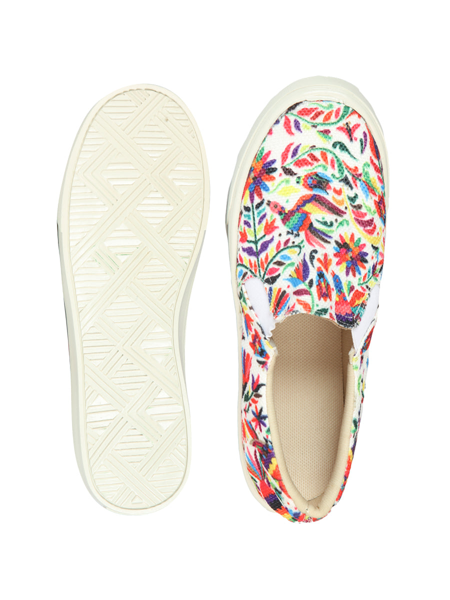 Mexican Artisanal Yute Tennis Shoes, 50% Cotton, 50% Polyester, White, 603956