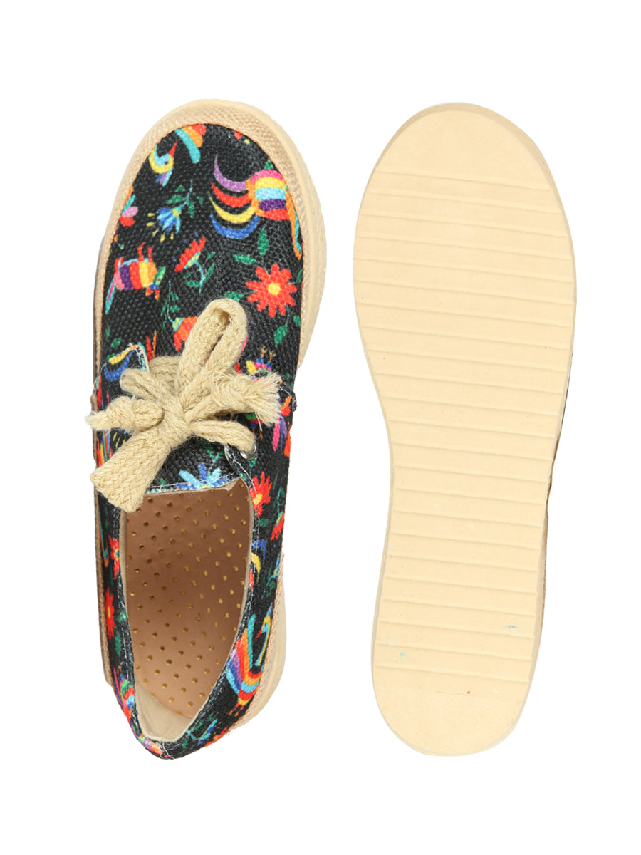 Mexican Artisanal Yute Tennis Shoes, 50% Cotton, 50% Polyester, Multicolor, 603958