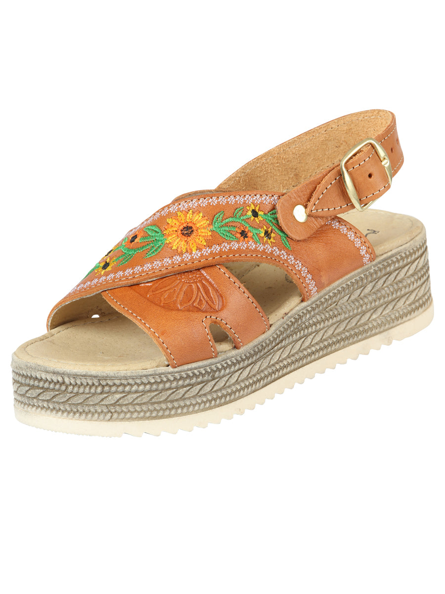 Mexican Artisan Leather Sandals, Honey Color, 604021