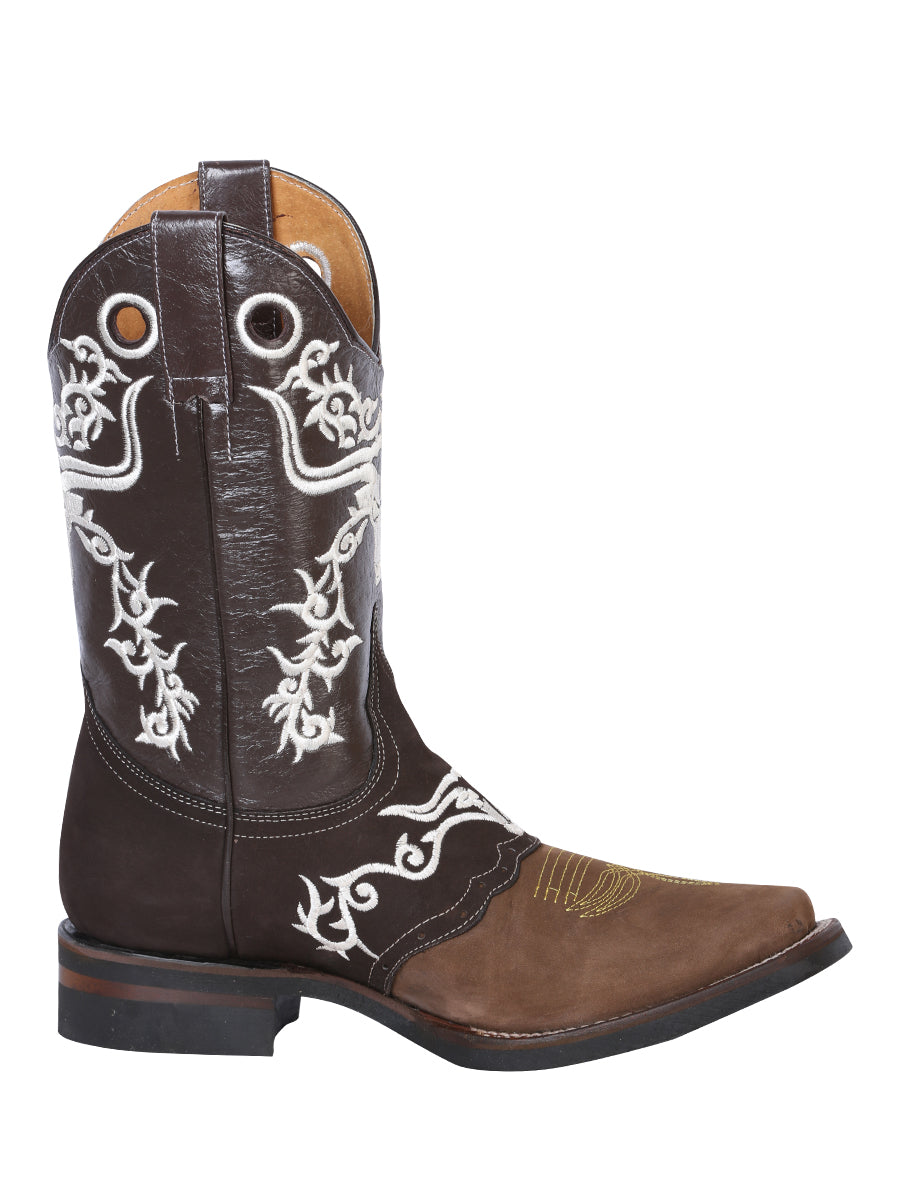 El General Rodeo Boot - Crazy Brown/Dark Brown with Embroidery 34311