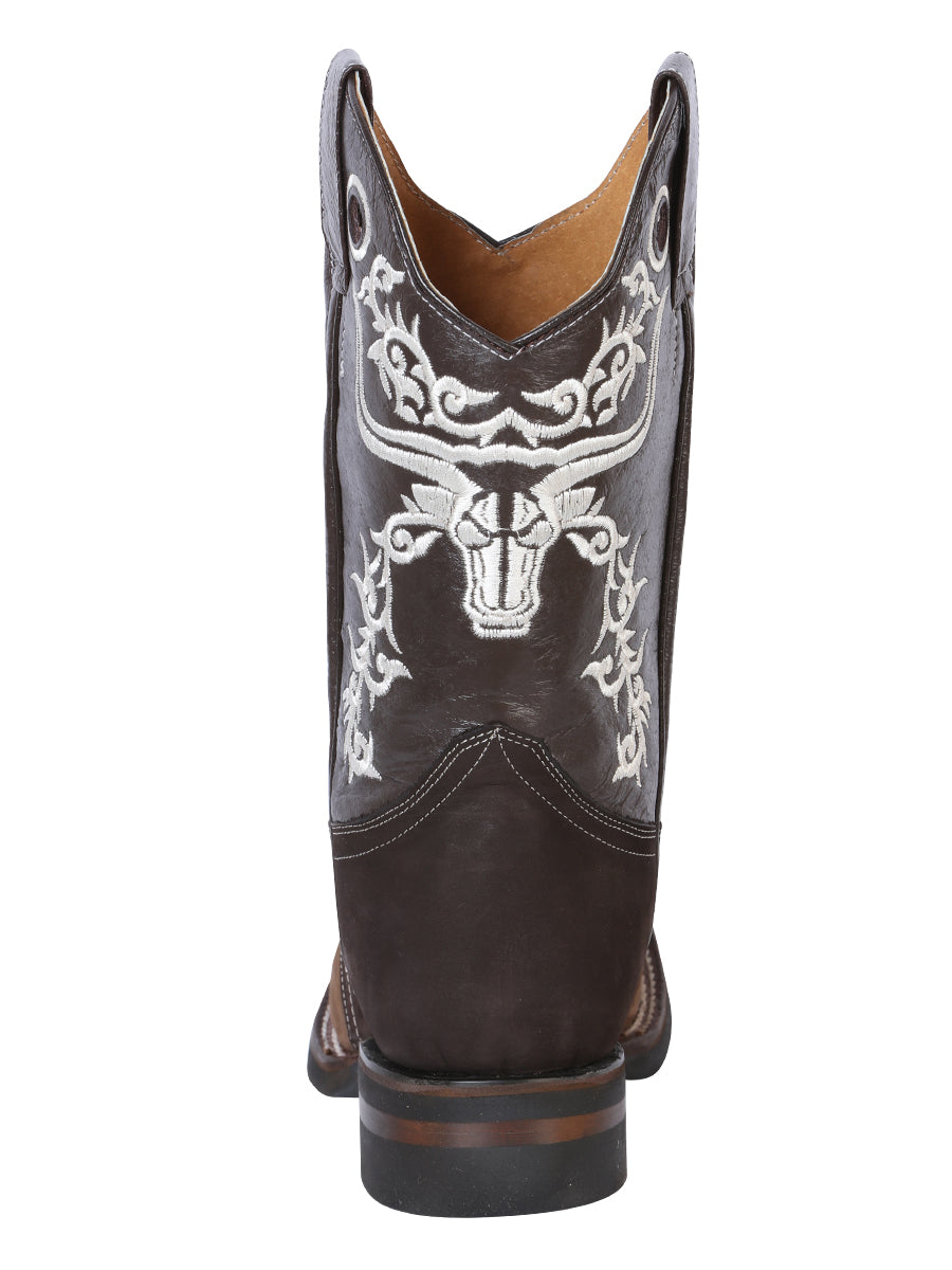 El General Rodeo Boot - Crazy Brown/Dark Brown with Embroidery 34311