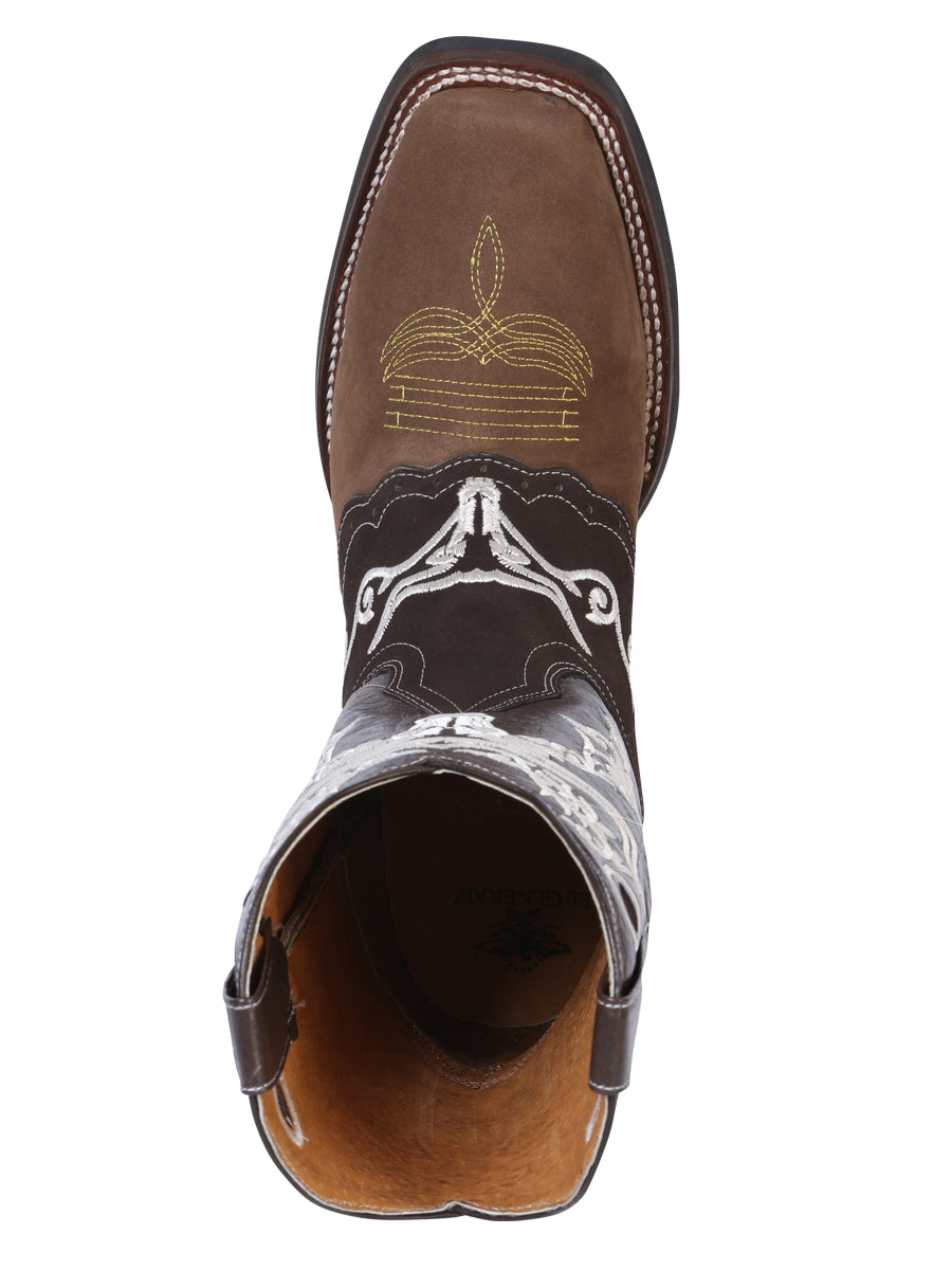 El General Rodeo Boot - Crazy Brown/Dark Brown with Embroidery 34311