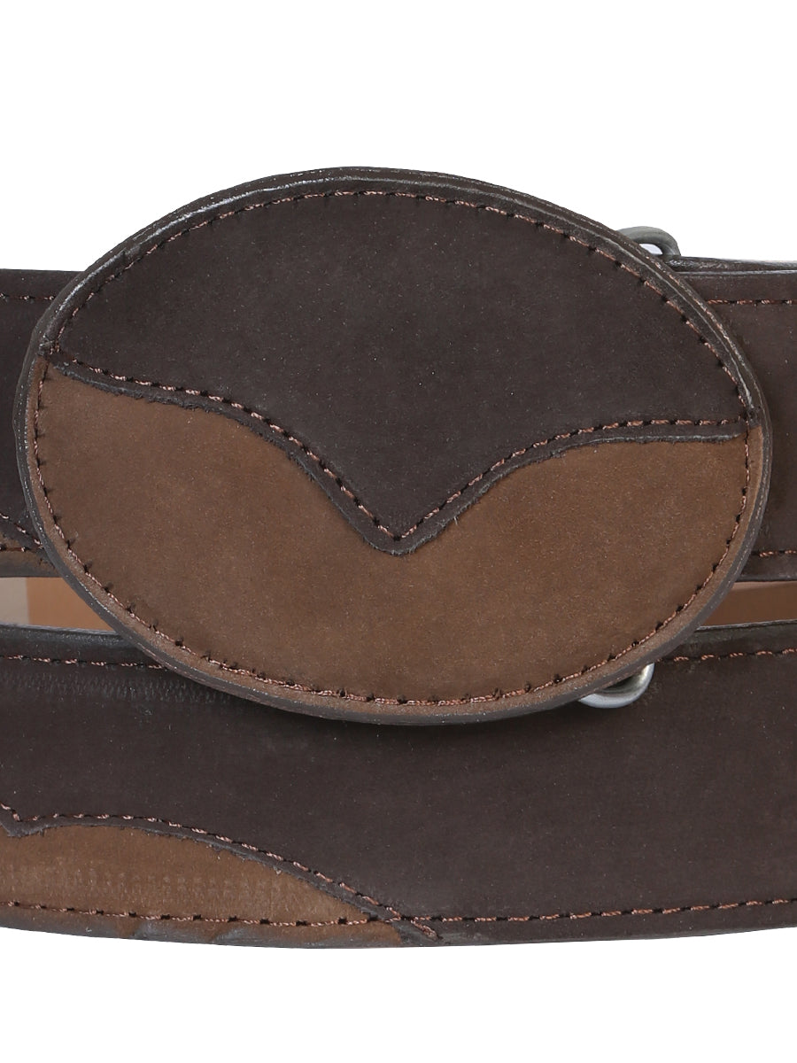 Cowboy Belt - El General - Leather Nubuck Chocolate 41108