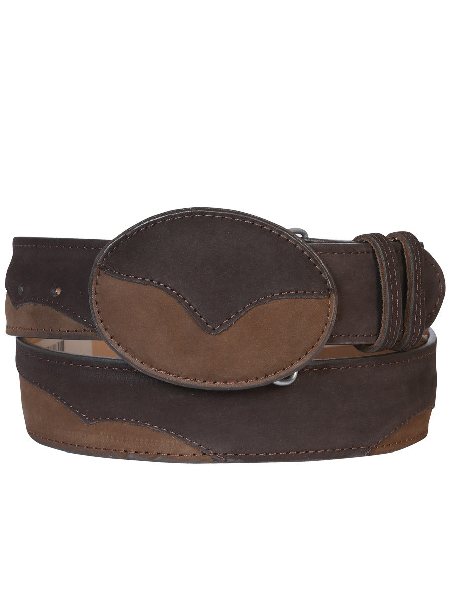 Cowboy Belt - El General - Leather Nubuck Chocolate 41108
