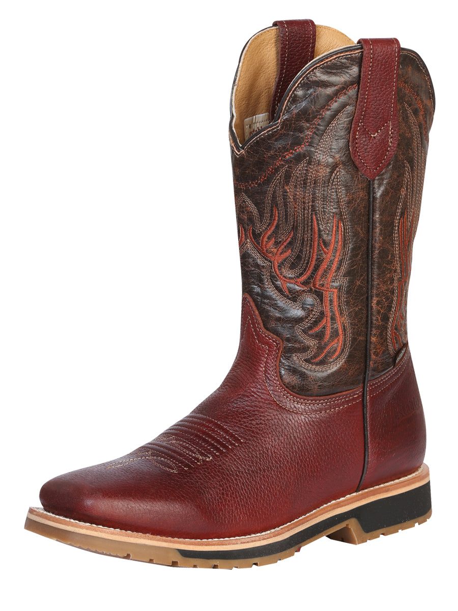 Establo Men's Rodeo Boot - Bovine Grizzly Leather in Shedron 41541
