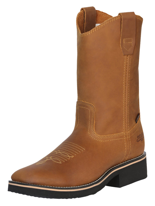 Establo Men's Rodeo Work Boot - Crazy Leather in Mango 41549