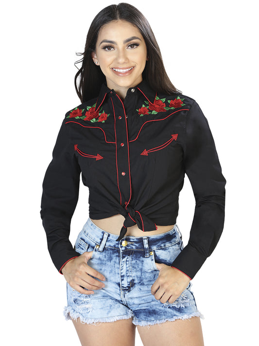 Women's - Black - Embroidered Shirt 42961