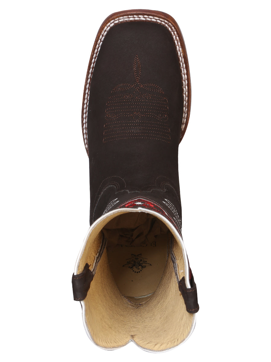 El General Women's Rodeo Boot - Suede Dark Brown 42978