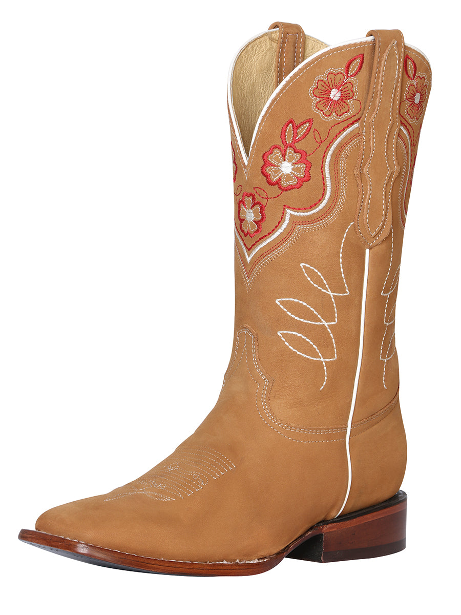 El General Women's Rodeo Boot - Peach Nubuck 42979