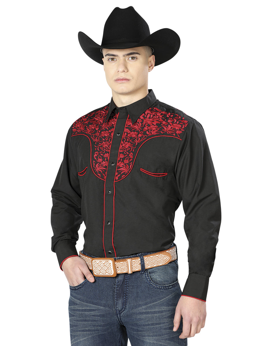 The Lord of the Heavens Embroidered Shirt Black/Red 43297