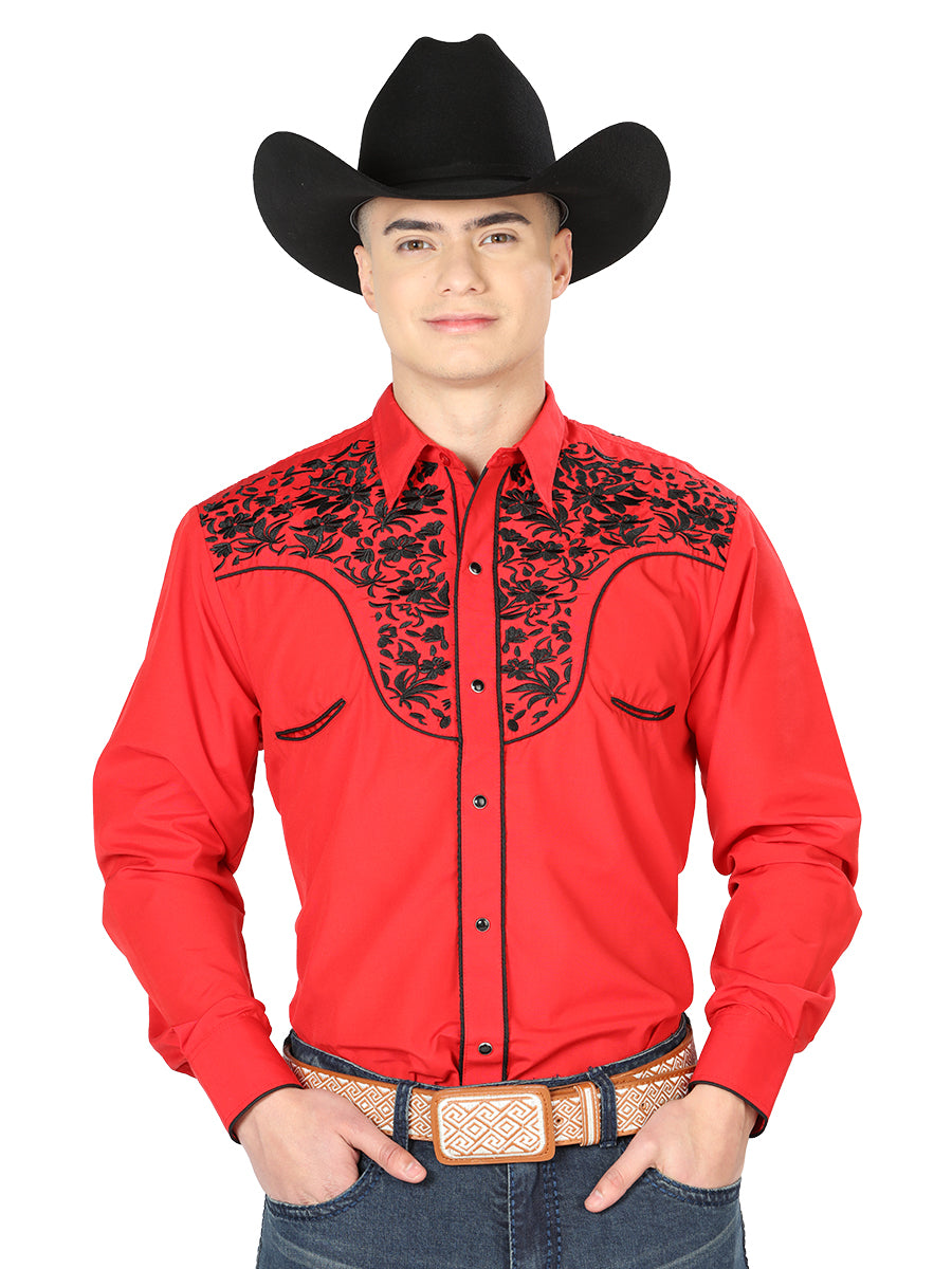 The Lord of the Heavens Embroidered Shirt Red/Black 43298
