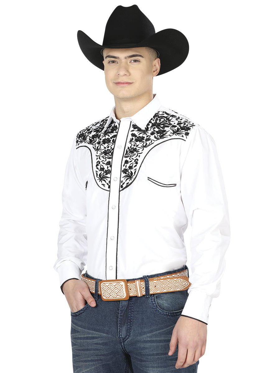 El Señor de los Cielos Embroidered Shirt White/Black 43300