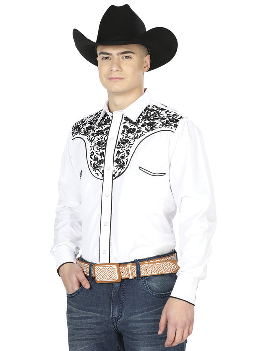 El Señor de los Cielos Embroidered Shirt White/Black 43300