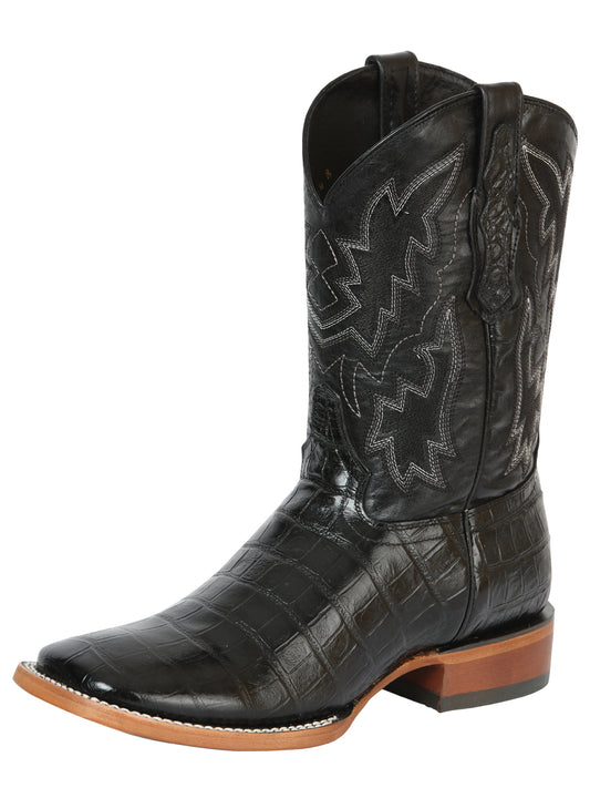 Men's Western Boot Print Caiman Belly 100 Años - Black

 43633
