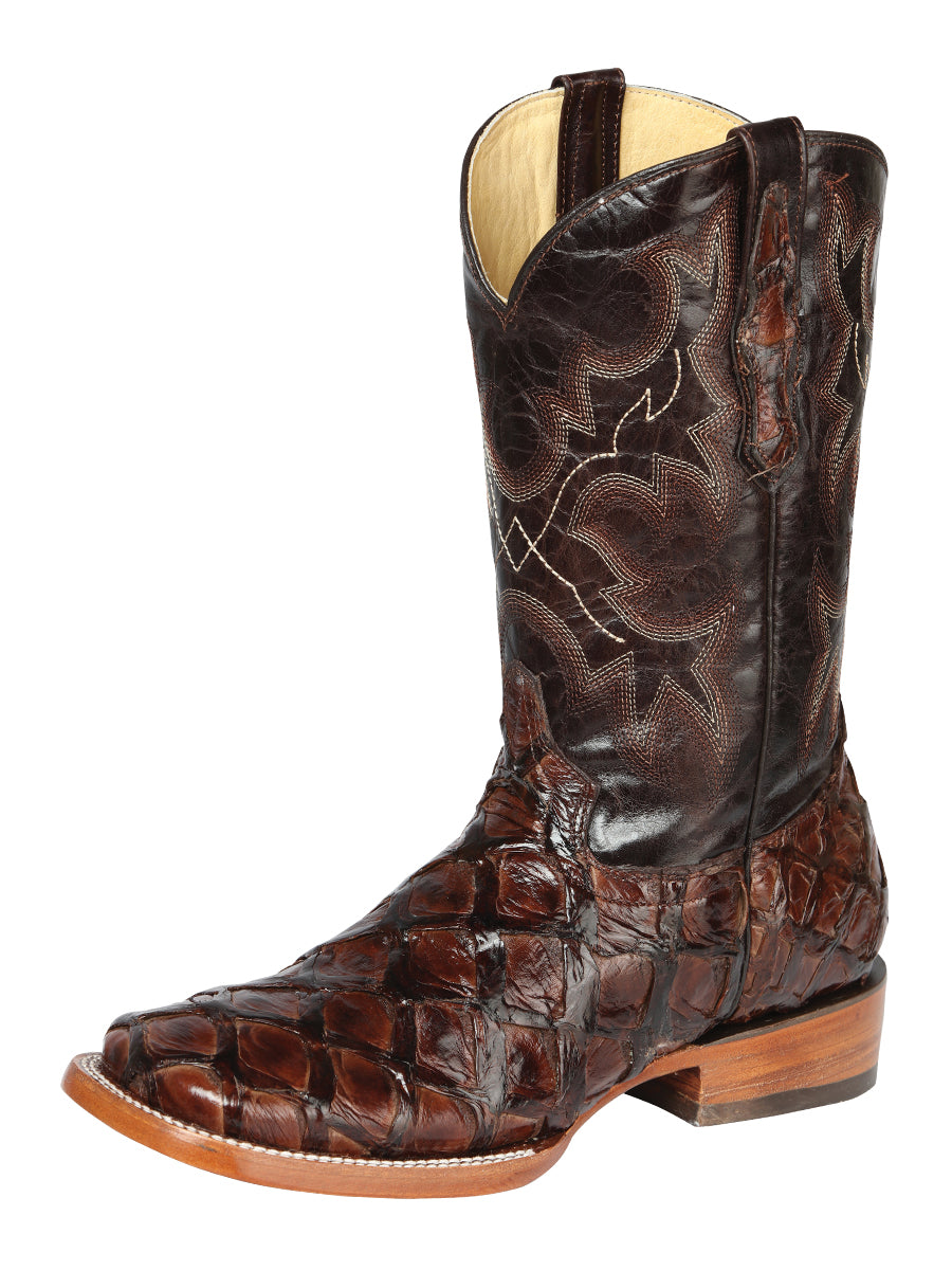 El General Men's Exotic Monster Fish Rodeo Boots - Brown 44116