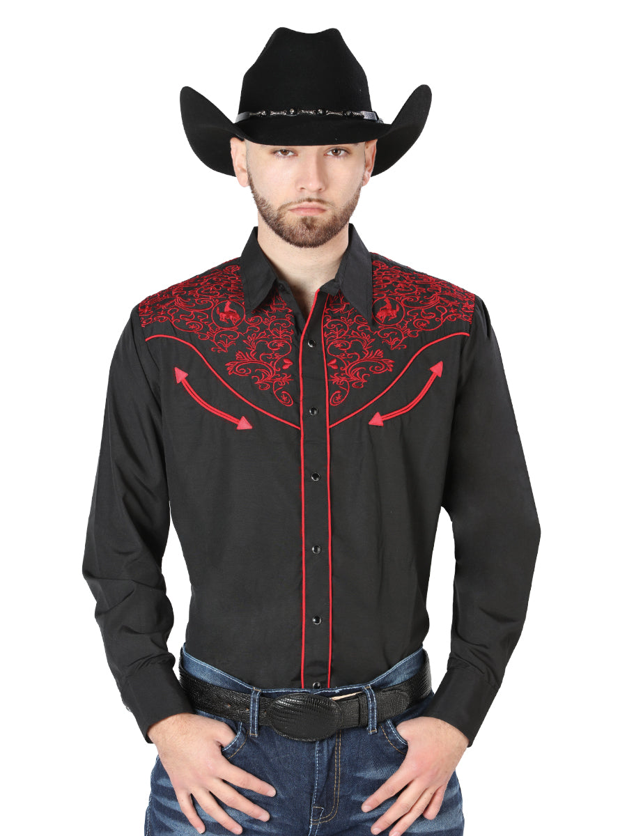 The Lord of the Heavens Embroidered Shirt Black/Red 44187