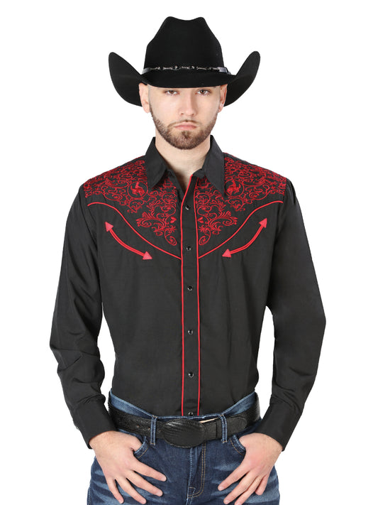 The Lord of the Heavens Embroidered Shirt Black/Red 44187