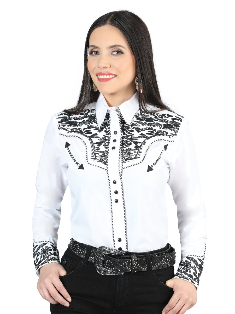 Senor De Los Cielos Embroidered Shirt White/Black 44343