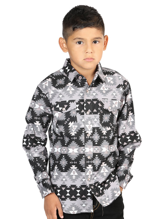 Casual Long-Sleeve Shirt by El General, Black, 44415