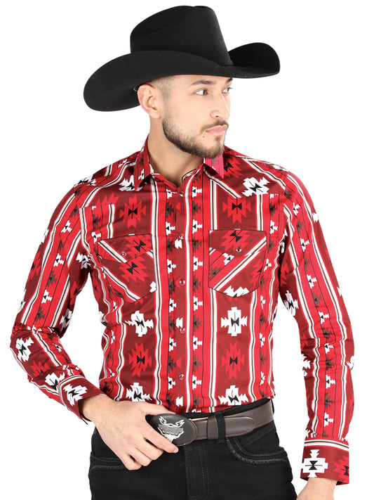 El General - Casual Long Sleeve Shirt - Red 44472