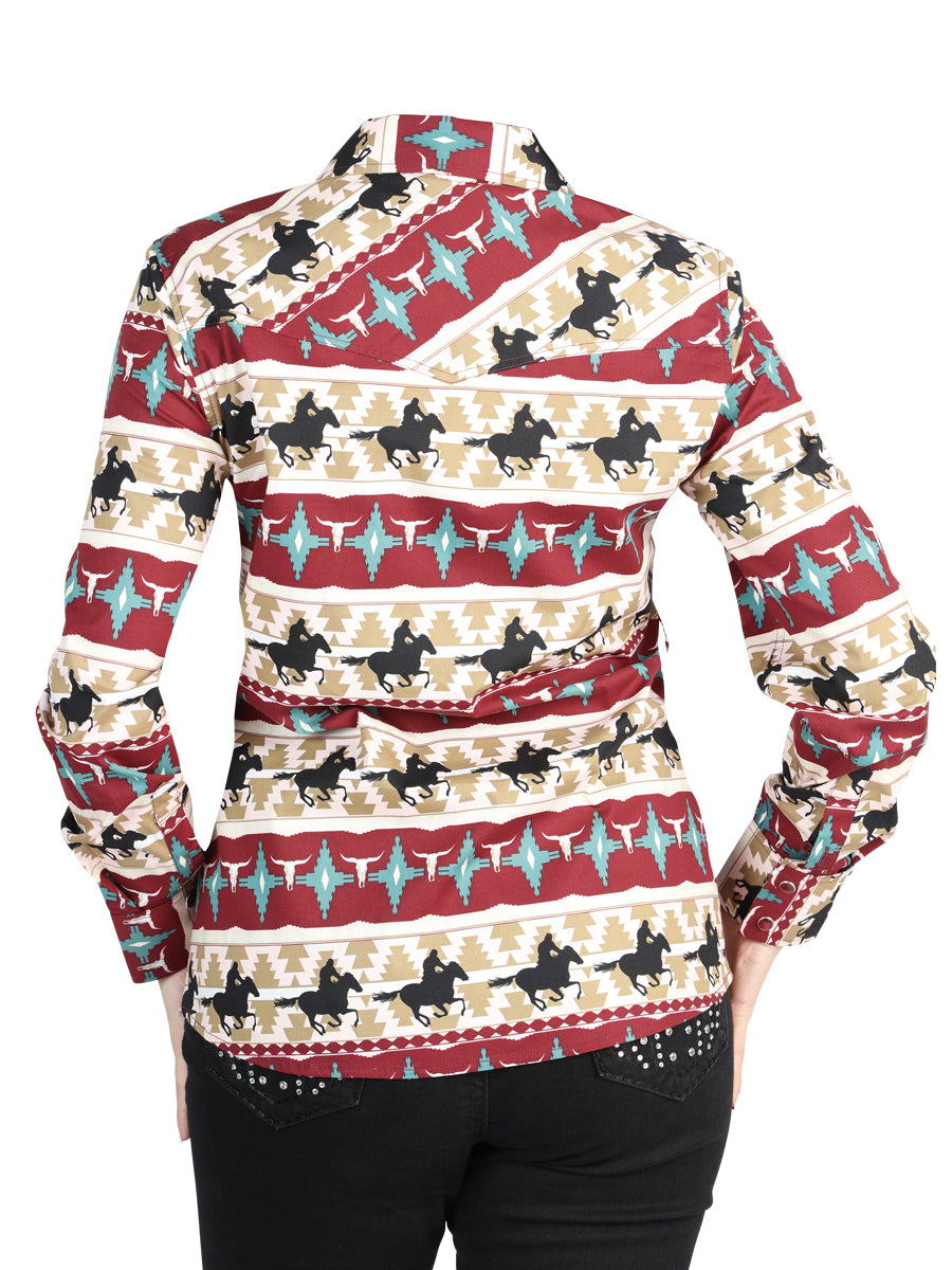 El General Black/Gold Casual Long-Sleeve Shirt - Burgundy 44480