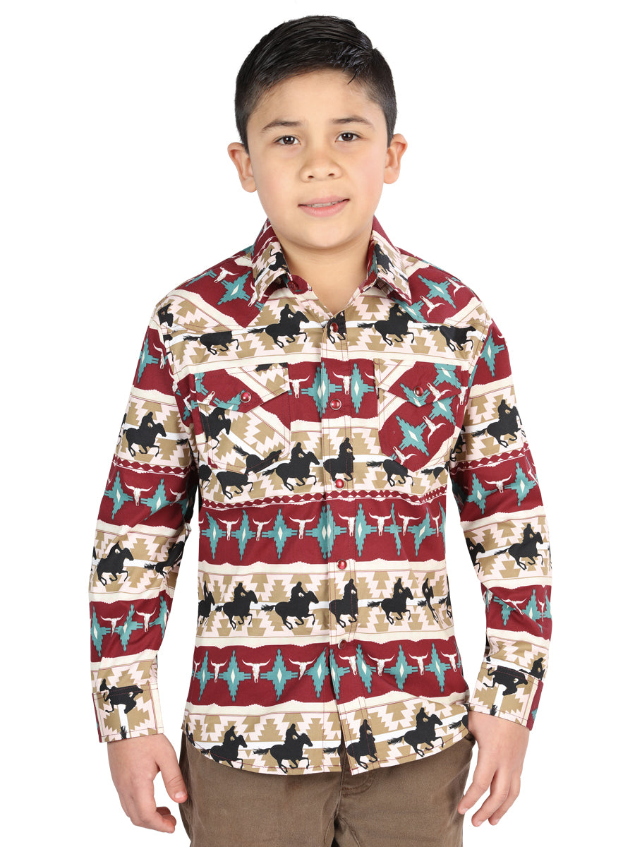 Casual Long-Sleeve Shirt by El General, Ivory, 44492